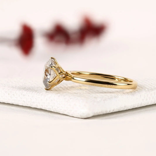 Round Cut Lab Diamond Solitaire Daily Wear Ring