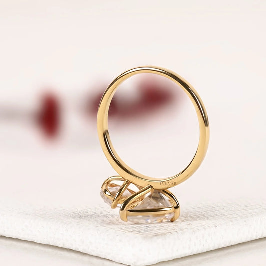 Dual Pear Lab Diamond Toi et Moi Engagement Ring