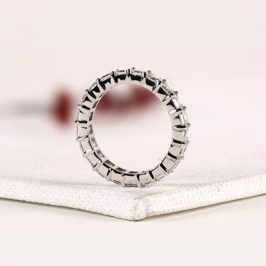 Asscher Cut Moissanite Diamond Wedding Band