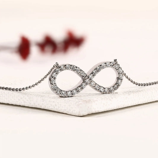 Infinity Style Round Lab Grown Diamond Pendant Necklace