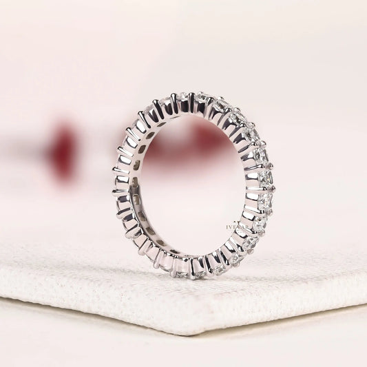 Round Cut Lab Diamond Full Eternity Wedding Band
