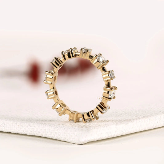 Round with Hexagon Lab Diamond Full Eternity Band