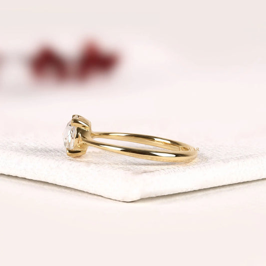 Rose Cut Lab Diamond Delicate Engagement Ring