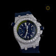 Midnight Diamond Prestige Collection Full Pavé Diamond Chronograph Black Luxury Timepiece Duo
