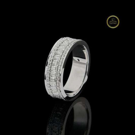 Baguette Lab Grown Diamond Eternity Band with Double Rows