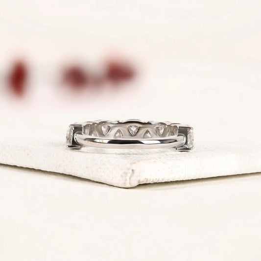 Trillion Cut Lab Diamond Half Eternity Wedding Band