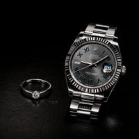 Signature Black Edition Luxury Watch & Princess Cut Moissanite Diamond Ring