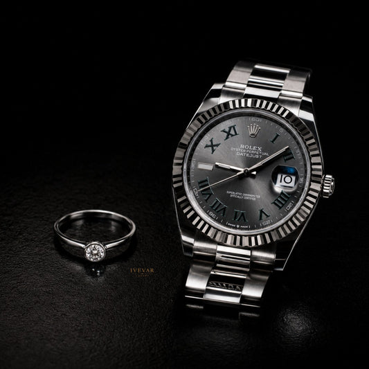 Signature Black Edition Luxury Watch & Princess Cut Moissanite Diamond Ring