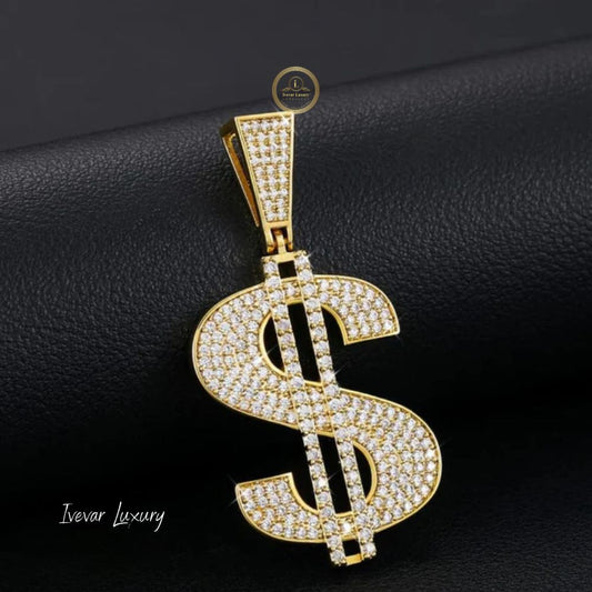 925 Silver & Gold Name Pendant Iced Out Lab Diamond Necklace