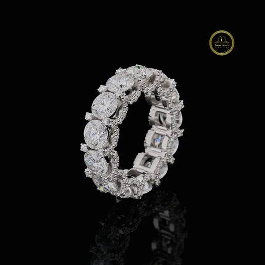 Round Cut Lab Diamond Statement Eternity Band