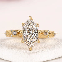 Marquise Cut Moissanite Diamond Vintage Inspire Filigree Ring