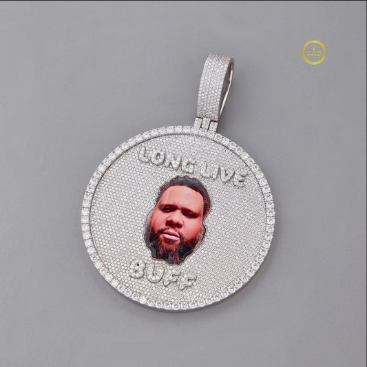 The Buff Legacy Custom Photo Memorial Lab Diamond Iced-Out 3D Medallion Pendant