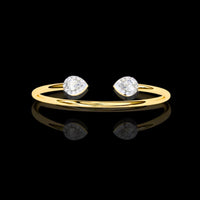 0.72 CT Minimalist Stunning Open Twin Pear Lab Grown Diamond Open Bracelet For Love