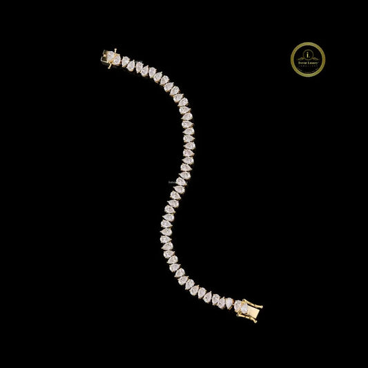 Pear Cut Lab Grown Diamond Tennis Bracelets