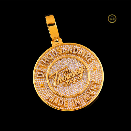 Iced-Out Custom Round Lab Diamond Double Layer Star Medallion Pendant