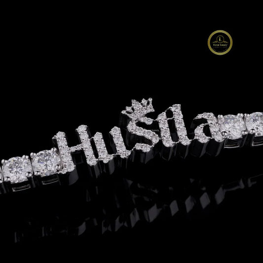 Custom Cut Lab Grown Diamond Name Tennis Bracelet