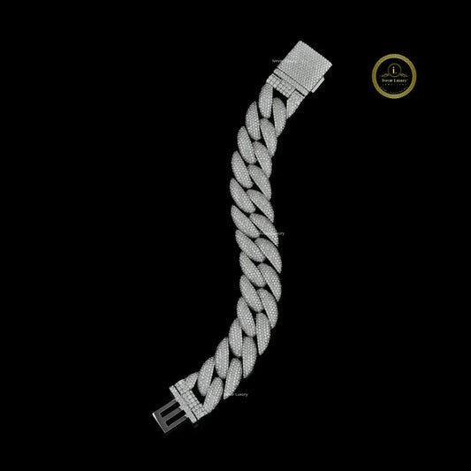 Iced Out Pave Cut Lab Grown Diamond Cuban Link Bracelet