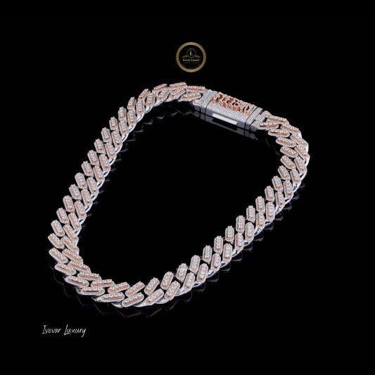 Custom Typography Clasp Capsule Link Chain Covered in Pave Lab Diamonds