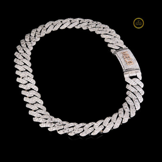 Iced Out Linear Choker Necklace Encrusted with Brilliant Cut Moissanite