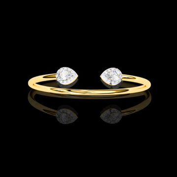 0.72 CT Minimalist Stunning Open Twin Pear Moissanite Diamond Open Bracelet For Love