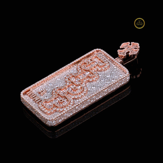 Moissanite Diamond Trump Card Pendant With Iced-Out Dollar Design