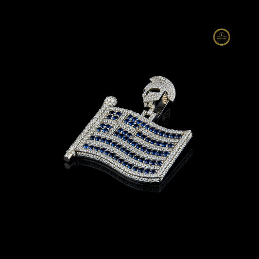 Custom Iced-Out Flag VVS1 Moissanite Diamond Pendant Patriotic Statement Jewelry for Men