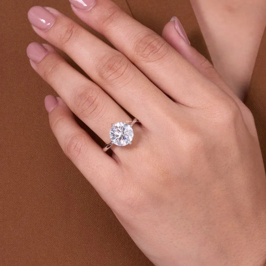 Round Brilliant Solitaire Lab Diamond Delicate Wear Ring