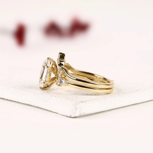 Dutch Marquise Cut Lab Diamond Bridal Ring Set