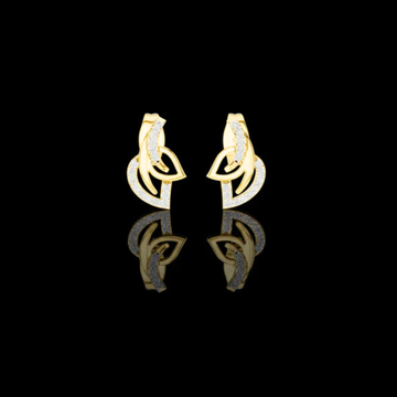Interwoven Curve Round Moissanite Diamond Earrings with Sparkle