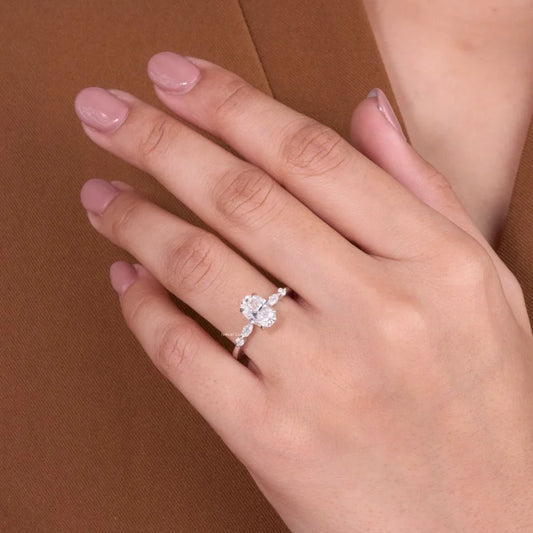 Oval Cut Lab Diamond Solitaire Ring