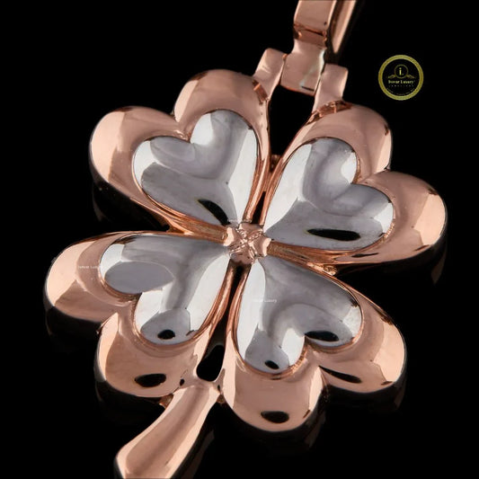 Elegant Four Leaf Clover Pendant in Rose Gold Luxury Jewelry Design for Good Luck By Ivevar