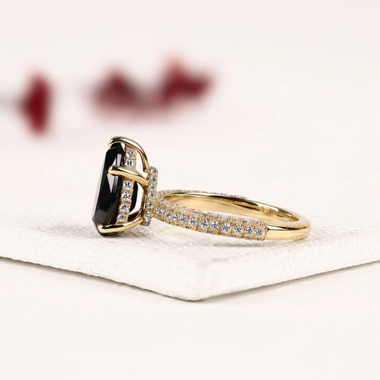 Black Pear Cut Lab Diamond Ring Crafted For Timeless Luxury Ring