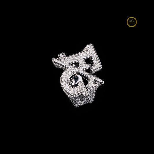 Custom Iced Out Initial Letter Ring – Luxury Hip Hop Moissanite Diamond Personalized Jewelry