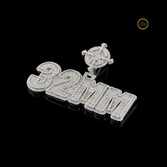 Custom "32MM" Nameplate Moissanite Diamond Pendant with Hip Hop Design Jewelry