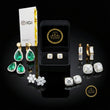 Premium Moissanite Round Multi Stone Cluster Stud Earrings with Exceptional Radiance