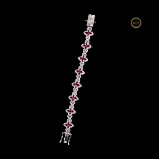 Marquise Floral Cut Lab Grown Diamond Tennis Bracelet