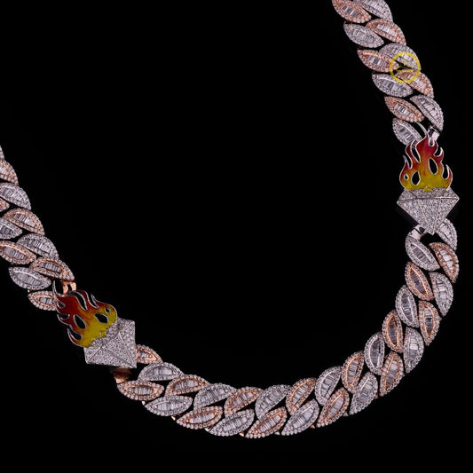 Custom Symmetrical Rounded Motif Layering Chain Featuring Micro Lab Grown Diamonds