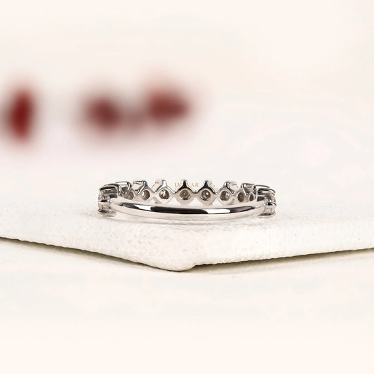 Round Cut Lab Diamond Half Eternity Band
