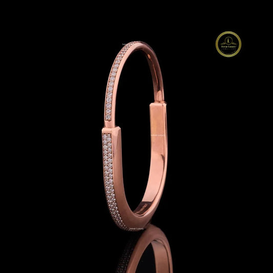 Minimalist Pave Lab Grown Diamond Hinged Bracelet