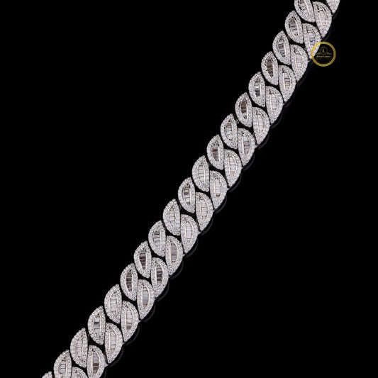 Iced Out Rectangular Frame Choker Necklace Encrusted with Brilliant Cut Moissanite