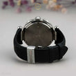 Blue Chronograph Watch with Diamond Bezel & Black Rubber Strap - View 4