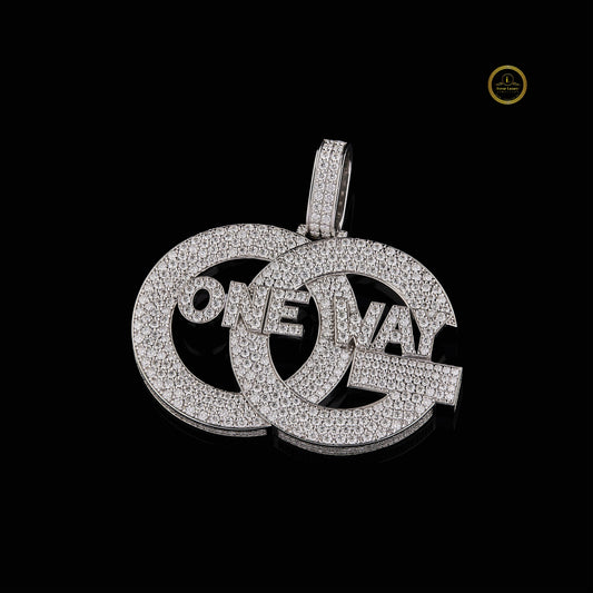 Initial Letter Pendant with Round Brilliant Pave Set Moissanite Diamonds Hip Hop Jewelry