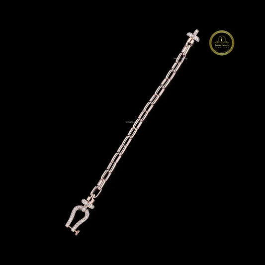 Lab Grown Diamond Nautical Shackle Paperclip Link Bracelet