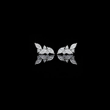 0.28 CT Luxury Finest Moissanite Created Diamond Marquise Cut Leaf Climber Earring for Birthday Gift
