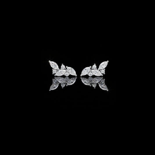 0.28 CT Luxury Finest Moissanite Created Diamond Marquise Cut Leaf Climber Earring for Birthday Gift