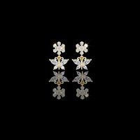 Desire Moissanite Multi Cut Diamond Butterfly Drop Earrings Floral Inspired Fine Jewelry