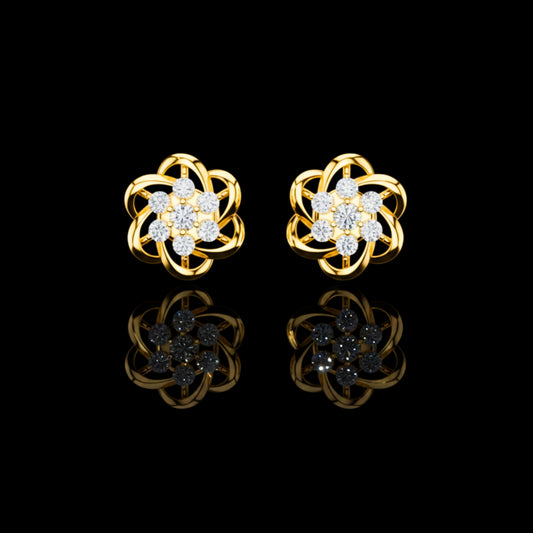 0.39 TCW Fine Jewelry Floral Knot Moissanite Round Cut Diamond Stud Earrings