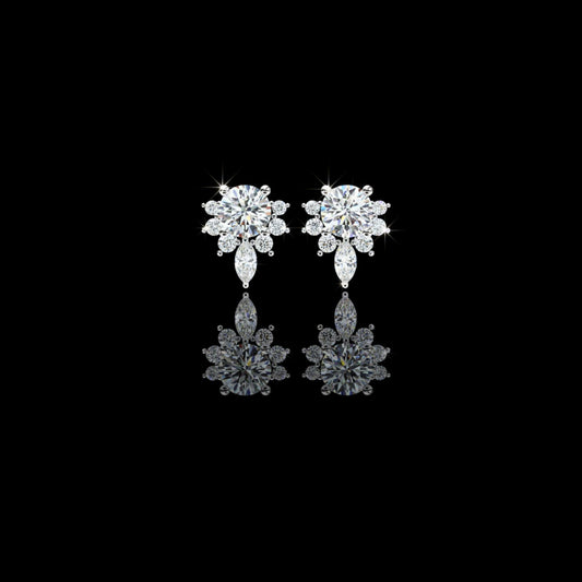 Sustainable Sparkle Top Luxury Round Cut Moissanite Diamond Earring For Soft Corner