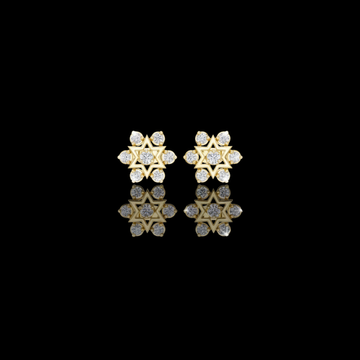 Hexagram Cluster Round Moissanite Diamond Star Motif Studs Earring