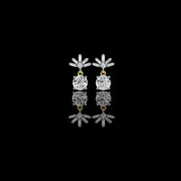 1.90 TCW Stunning Moissanite Diamond Baguette and Round Brilliant Harmony Earring